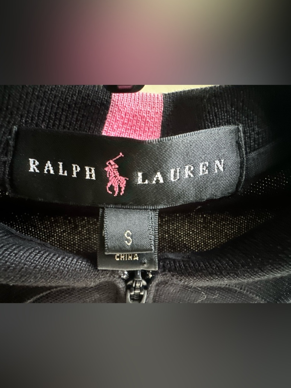 Ralph Lauren BLK Label long sleeve Pink Pony top w a 3/4 deep zipper neck - Picture 5 of 6